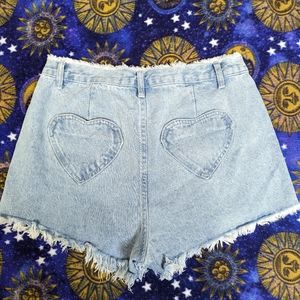 Shein distressed denim heart shorts